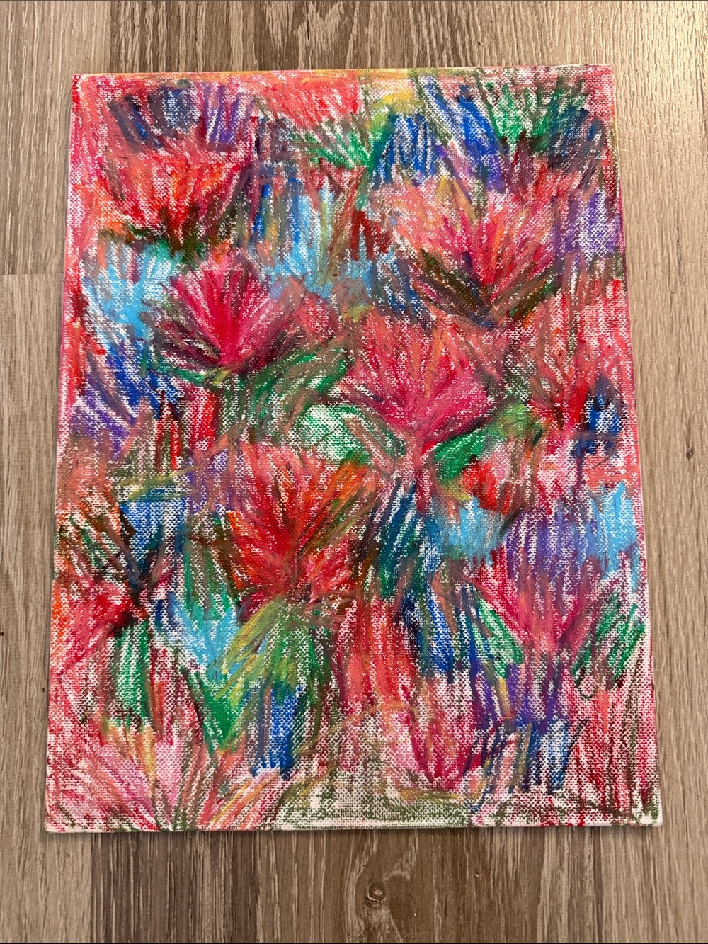 🌺 Original Abstract Floral Painting — "Coral Blossoms"  9x12